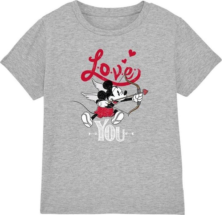 Actual product image Disney Childrens/Kids Love You Mickey Mouse Cupid Valentine's Day T-Shirt (140)