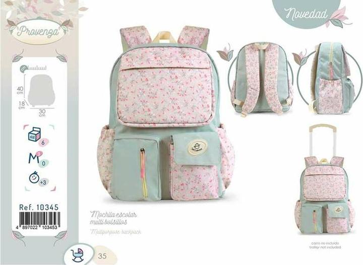 Produktbild DeCuevas Schulrucksack Bunt Blomster 40 x 18 x 30 cm