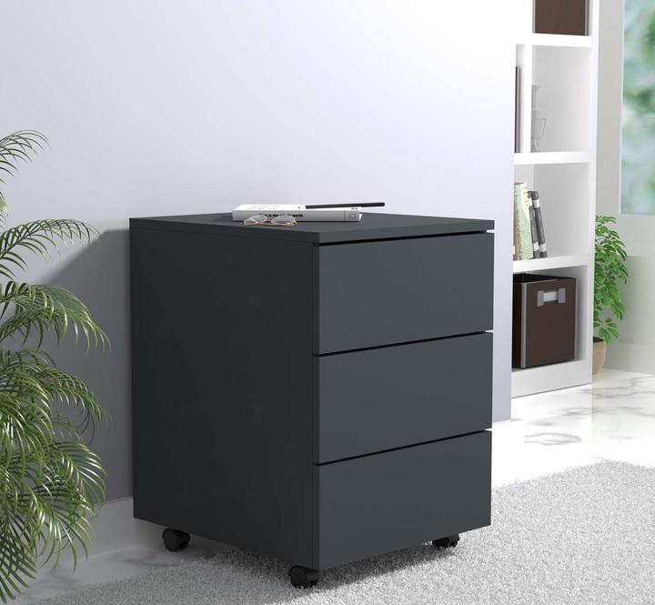 Produktbild VCM Rollcontainer Beistellcontainer Bürocontainer Rollen rollbar Dasola 3 Schublade (39 x 45 x 55 cm)