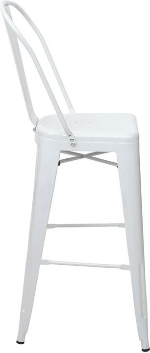 Produktbild Swisshandel24 2x Barhocker, Barstuhl Tresenhocker mit Lehne, Metall Industriedesign - weiss