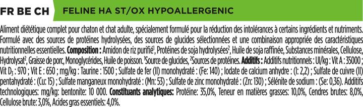 Nutritional values and ingredients Purina VETERINARY DIETS Feline HA Hypoallergenic dry food for cats 1.3kg Adult (Adult, 1 pcs., 1300 g)