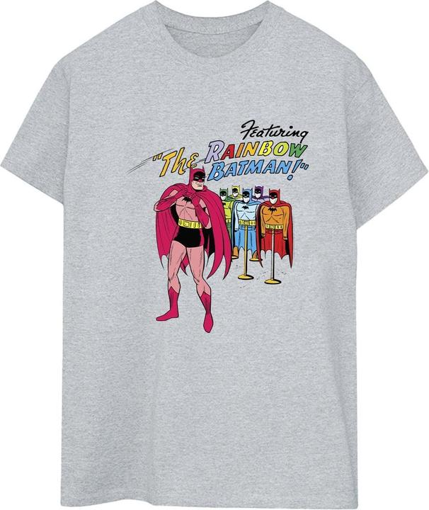 Batman Comic Cover Regenbogen Batman Baumwolle Boyfriend TShirt