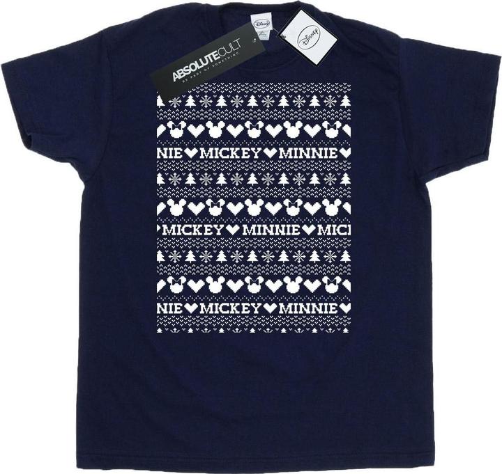 Disney Mickey And Minnie Christmas Fair Isle TShirt (XXL)
