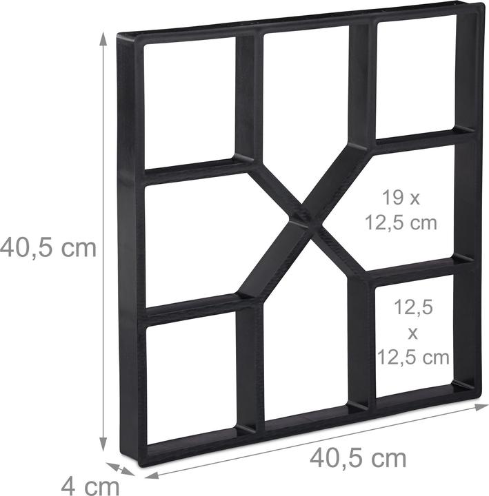 Produktbild Relaxdays 2x Pflasterform (2 x, 40.5 x 40.5 x 4 cm)