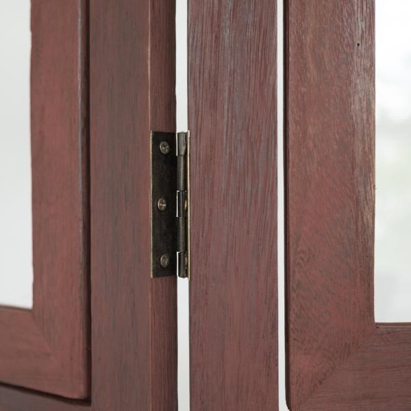 Image du produit Homestyle4u Paravent 3 cases Cloison de séparation en bois marron Photo Wall