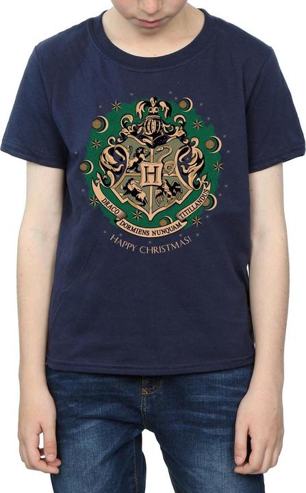 Actual product image Boys Wreath Cotton Christmas T-Shirt (140, 146)