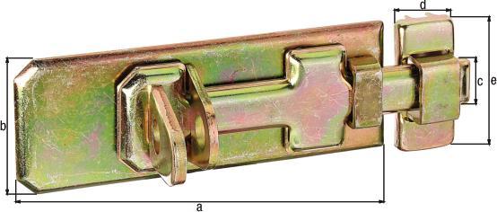 Image du produit GAH Verrou de sécurité Longueur 80 mm Largeur 35 mm Acier électrozingué jaune (Barre de sécurité, 1 pcs)