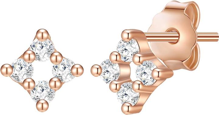 Glanzstücke München Damen Quadrat Sterling Silber Zirkonia roségold - 31310 (Sterling Silber)