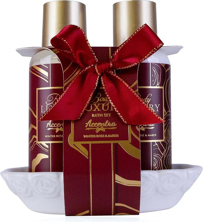 Accentra Set regalo BODY LUXURY su vassoio di ceramica (Set per la cura dei capelli)