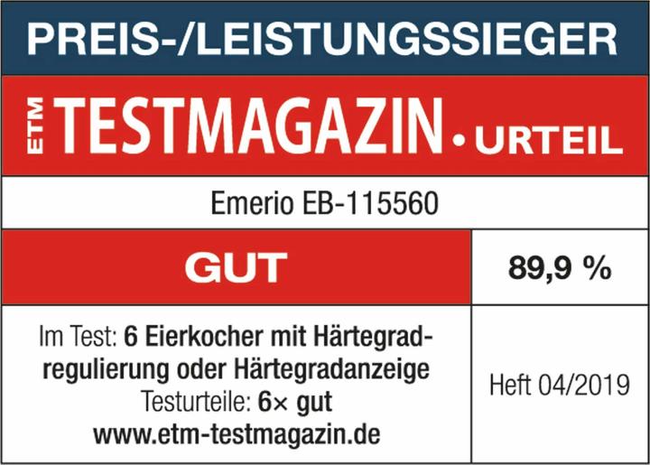 Nutritional values and ingredients Emerio Egg boiler (EU plug)