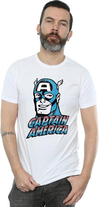 Actual product image Mens Captain America Distressed T-Shirt (XL)