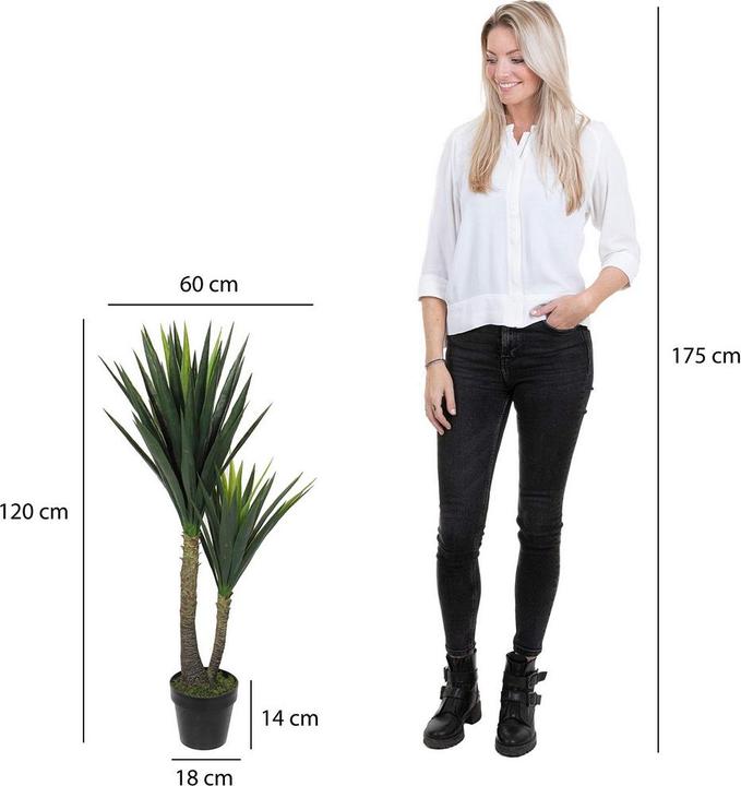 Image du produit Mica Plante artificielle Yucca Decorations H 120 cm Ø 70 cm vert (120 cm)