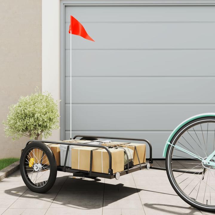 VidaXL Fahrradanhänger Cargo Schwarz 135x70x37 cm Eisen, Farbe