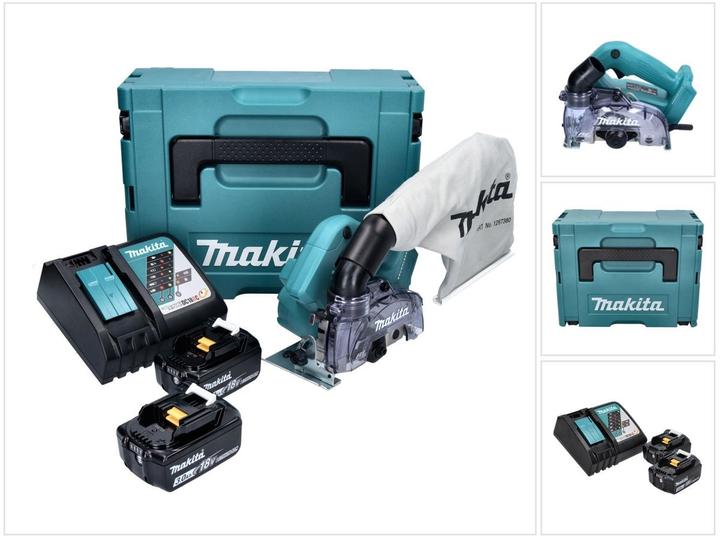 Image du produit Makita DCC 500 RFJ Disque diamant 18 V 125 mm Brushless + 2x batterie 3.0 Ah + chargeur + Makpac