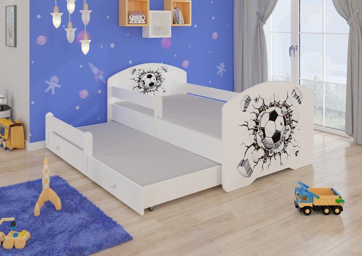 Image du produit ADRK Furniture Lit double avec garde-corps et matelas PEPE II BALL 160x80 (160 x 80 cm)