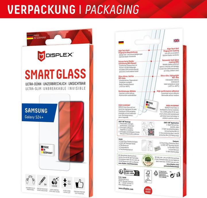 Immagine prodotto Displex Smart Glass, Displayschutzfolie (1 Pezzo/i, Samsung Galaxy S24+, Samsung Galaxy S25+)