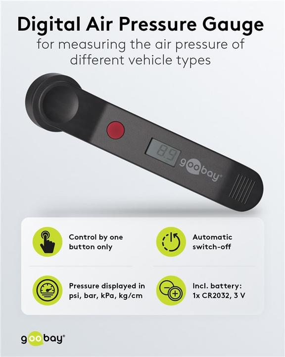 Productafbeelding Goobay 59799 Bandenspanningsmeter Digitale Manometer voor Drukinstelling
