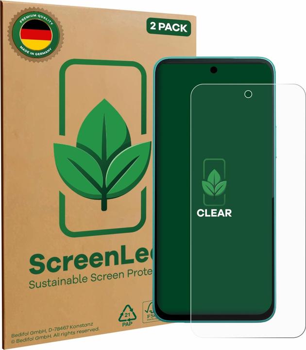 Productafbeelding ScreenLeaf Schutzfolie nachhaltiger Displayschutz Display Schutz Folie Klar Transparent (2 Stuk, Nokia G50 5G)