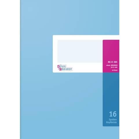 Immagine prodotto König & Ebhardt Libro colonne DIN A4 azzurro/magenta 16 colonne 40 fogli (40 x)