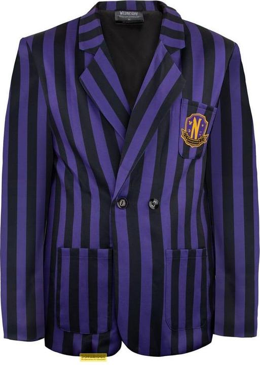 Cinereplicas Wednesday Jacket Nevermore Academy Purple Striped Blazer Size L (L)