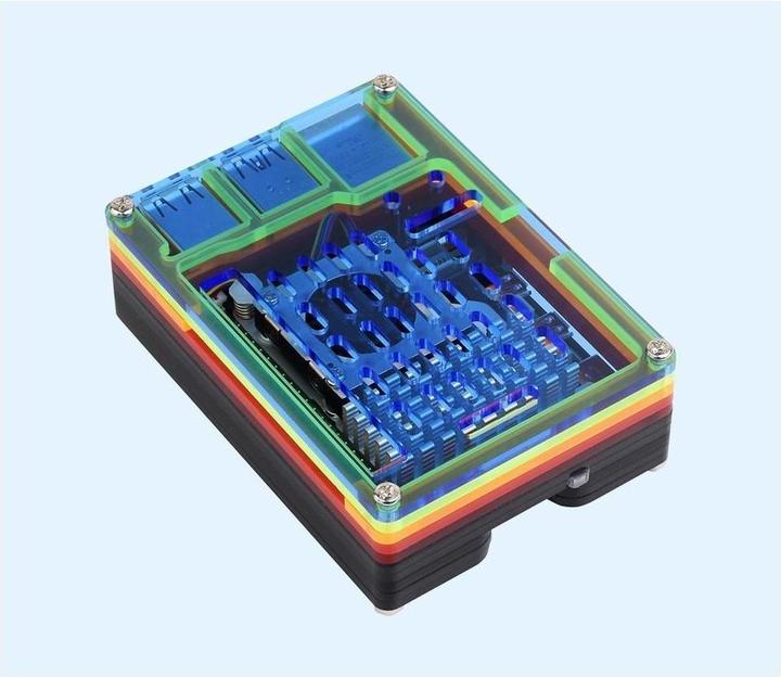 Produktbild Raspberry Pi EB84465 - Regenbogen-Acryl-Gehäuse für 5 - 26079