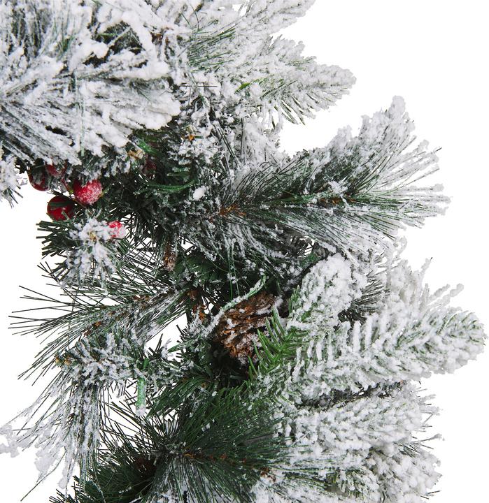 Immagine prodotto Beliani Ghirlanda natalizia bianca con illuminazione LED ricoperta di neve ⌀ 55 cm WHITEHORN