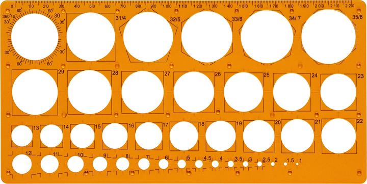 Produktbild Maped Kreisschablone, 1 - 35 mm, 39 Kreise (350 mm)