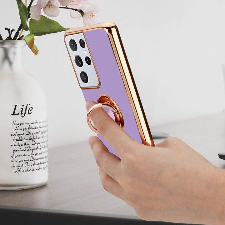 Produktbild Cadorabo Hülle für Samsung Galaxy S21 ULTRA im TPU mit Kameraschutz und Ring LM089 Style (Samsung Galaxy S21 Ultra)