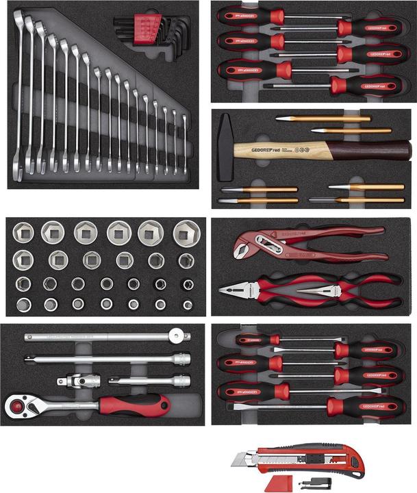Produktbild Gedore Red red R21010000 Werkzeugsatz 8x CT-Module + Cutter 81-teilig