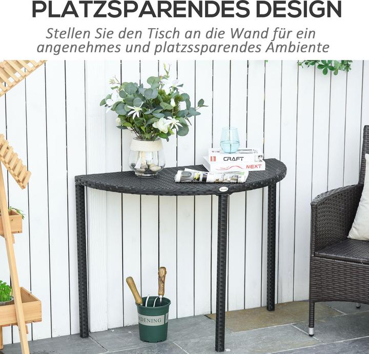Image du produit Outsunny Rotin Table de balcon semi-circulaire (50 cm)