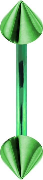 Star Piercing Micro Banane grün mit zwei Cone (ohne Messing, Titan G23)