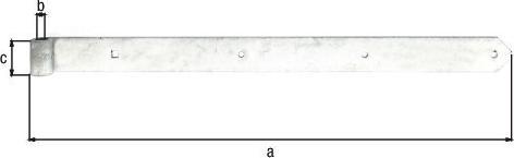 Produktbild GAH Ladenband Breite 60 mm Länge 800 x 60 mm Stärke 8 mm Stahl feuerverzinkt Ø 20 mm abgerundet