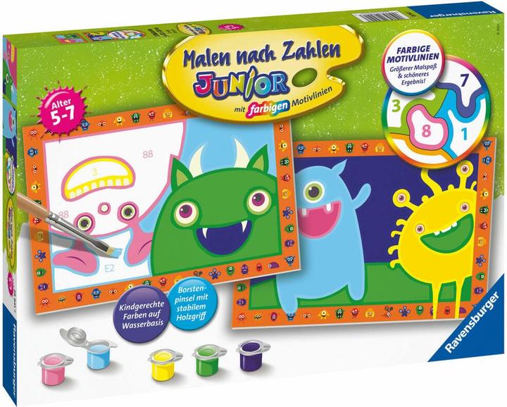 Produktbild Ravensburger Malen nach Zahlen 28941 – Lustige Monster – Kinder 5-7 Jahren