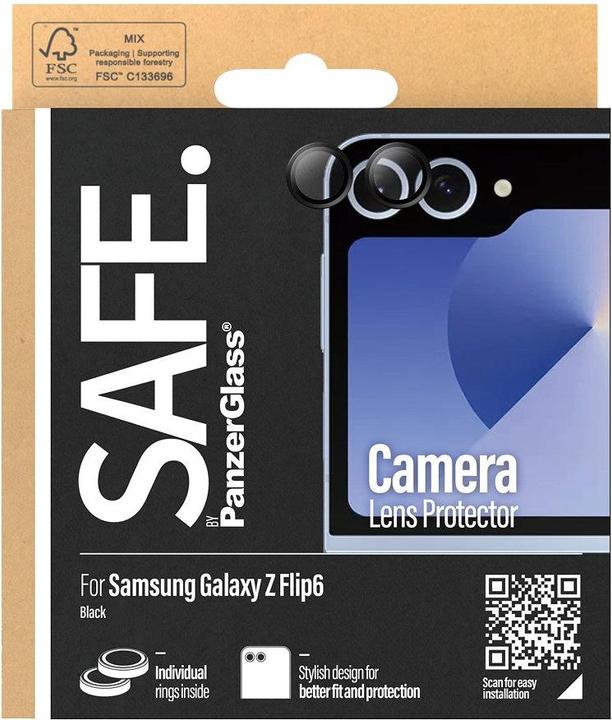 Actual product image PanzerGlass SAFE.by Lens Protector Samsung Z Flip 6 -black (1 Piece, Samsung Galaxy Z Flip6)