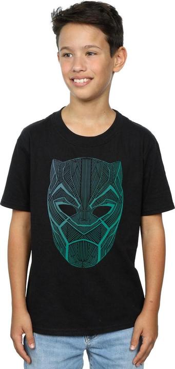 Actual product image Boys Black Panther Tribal Mask T-Shirt (140, 146)