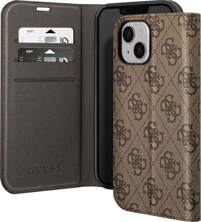 Actual product image Guess GUBKP14SHG4SHW iPhone 14 6.1" brązowy/brown book 4G Vintage Gold Logo (Apple iPhone 14)