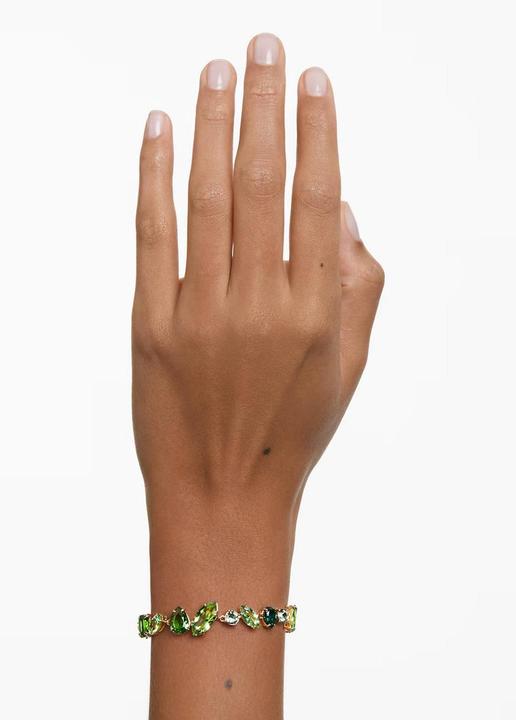 Produktbild Swarovski Gema Armband Verschiedene Schliffe Grün Gold (Swarovski Metall)