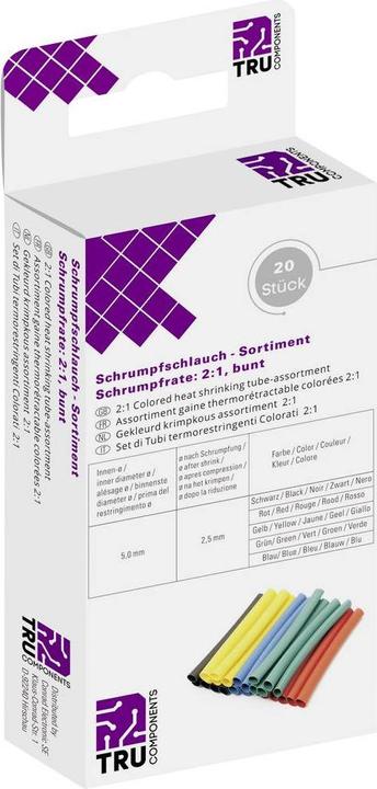 Image du produit Tru Components 8435112 Gaine thermorétractable sans adhésif Noir Rouge Jaune Vert Bleu 4 (20 x)