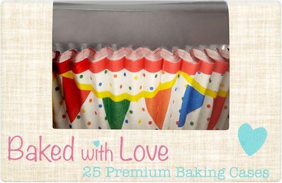 Immagine prodotto Baked With Love Stampi per muffin e cupcake a forma di bandiera (confezione da 25)