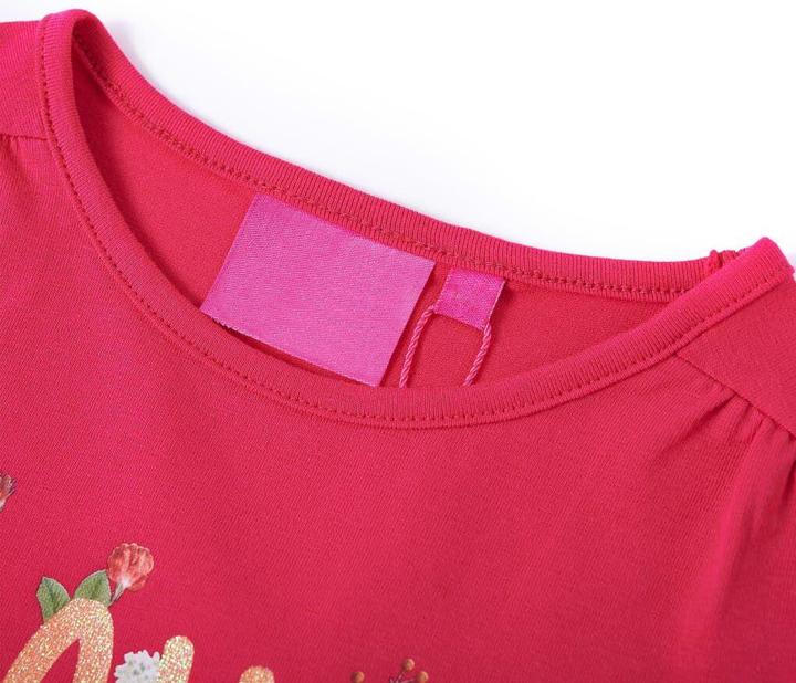 Immagine prodotto VidaXL Camicia a maniche lunghe per bambini rosa acceso 116,Materiale: 95% cotone (116)