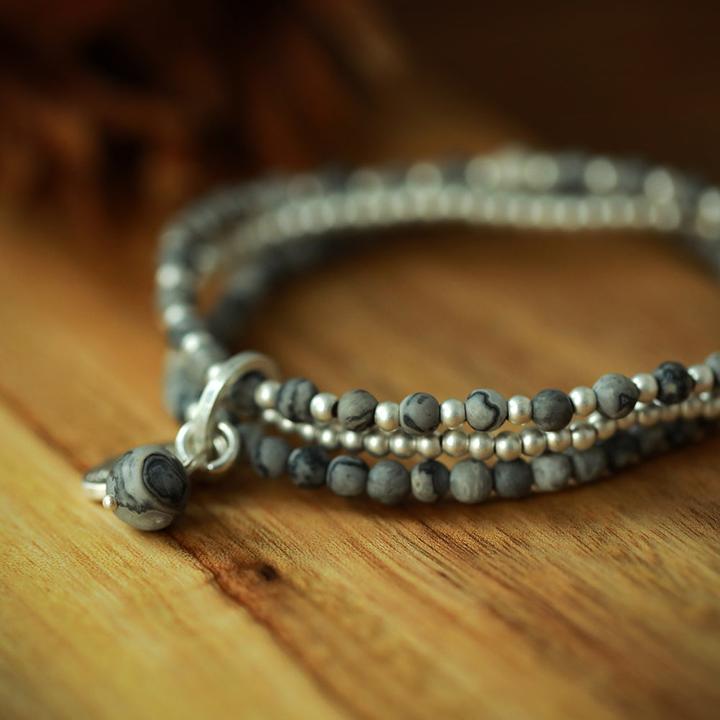 Andreani Armband mit Anhänger aus echtem Picasso Jaspis (8 cm)