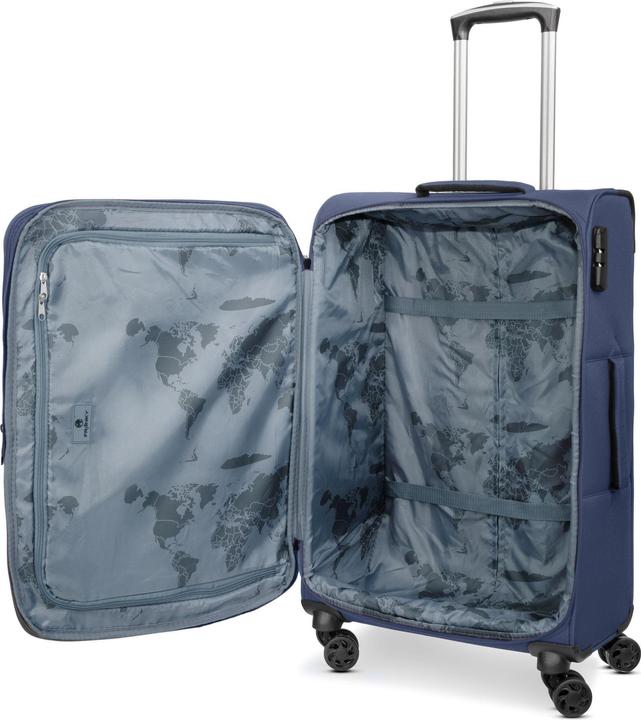 Immagine prodotto Franky Set di valigie Melbourne 3.0 a 4 ruote, 3 pezzi, con ripiegamento elastico (180 l, XL (da 115l))