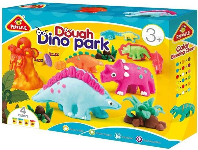 No Name Plasticine Set Dough Dino Park 4 Colors
