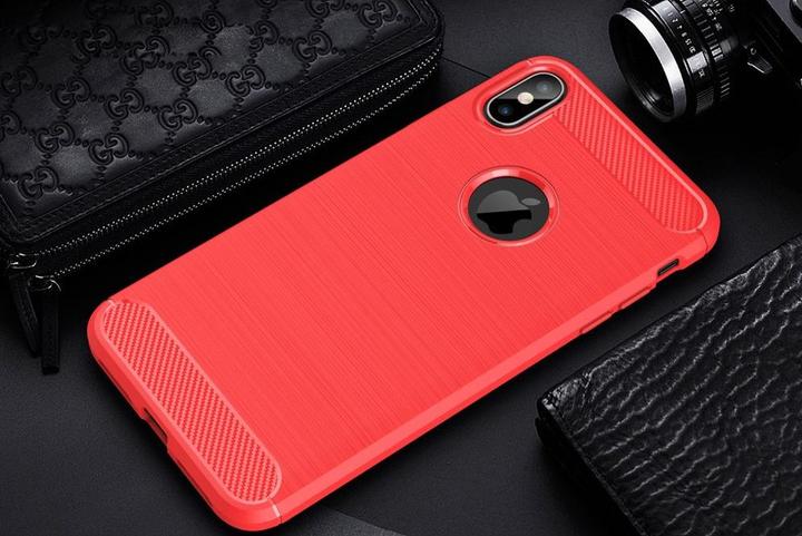 Image du produit Cover-Discount Étui en caoutchouc de silicone aspect métal-carbone (Apple iPhone XS Max)