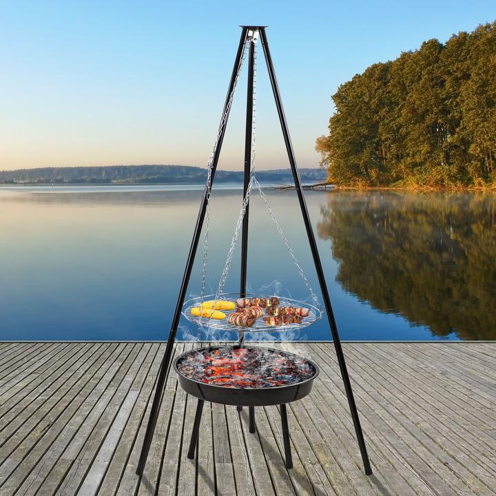 Image du produit Dema Dreibeingrill Dreibein Grill Schwenkgrill Holzkohlegrill Ø 49 cm Höhe 150 cm (84 cm)