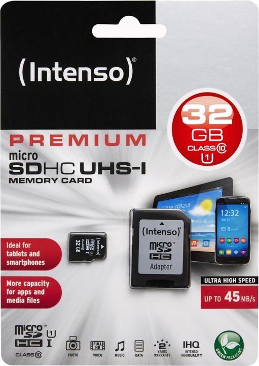 Produktbild Intenso UHS-I Premium (32 GB, microSDHC, U1, UHS-I)