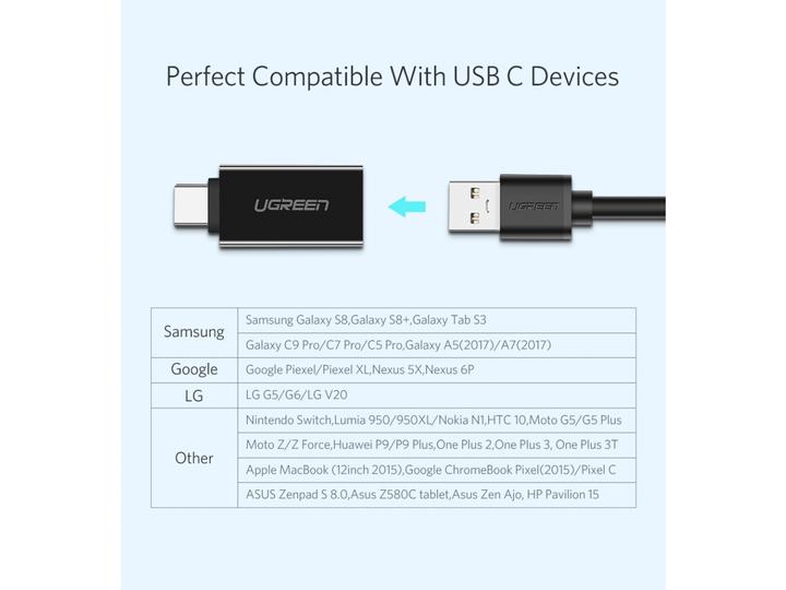 Produktbild Ugreen USB-C 3.1 zu USB-A 3.0 Buchse Adapter (USB-A, 28 cm)