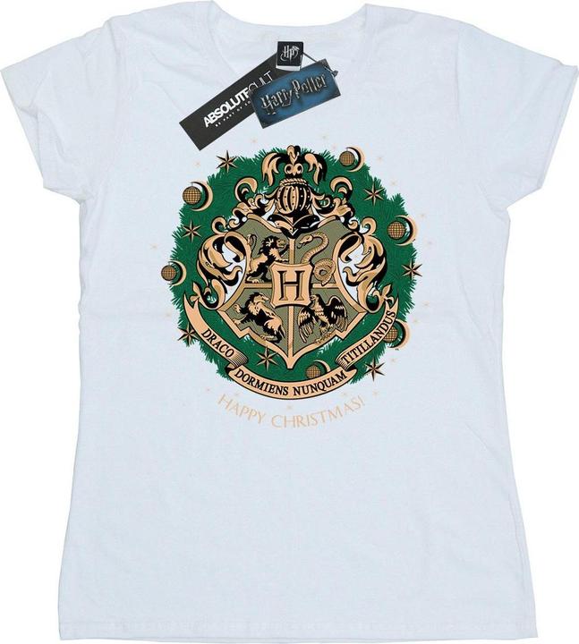 Actual product image Womens/Ladies Christmas Wreath Cotton T-Shirt (S)