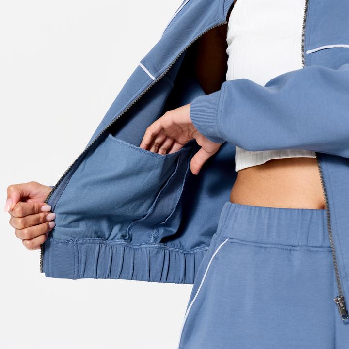 Immagine prodotto Domyos Bomberjacke mit Reissverschluss Damen blau mit weiss (XS)