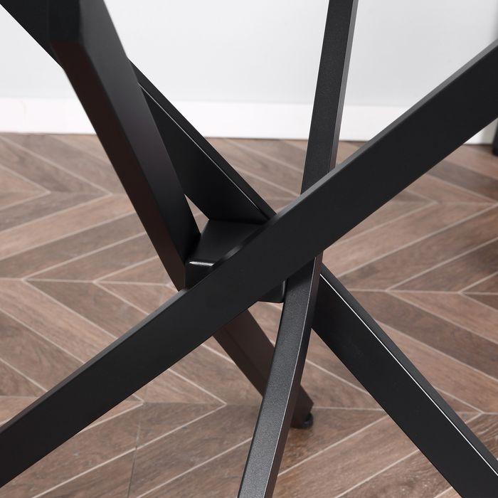 Produktbild Swisshandel24 runder Couchtisch Glastisch Schwarz Beistelltisch mit Sicherheitsglas Metall 80 x 80 x 75 cm (80 x 80 x 75 cm)